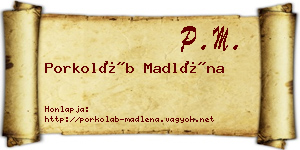 Porkoláb Madléna névjegykártya